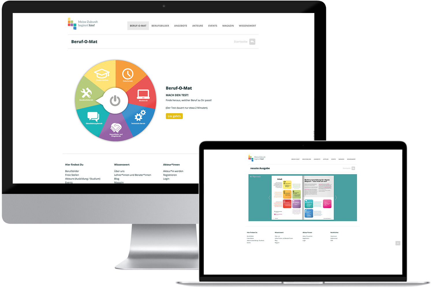 Projekt Webdesign Meine Zukunft beginnt hier Desktop