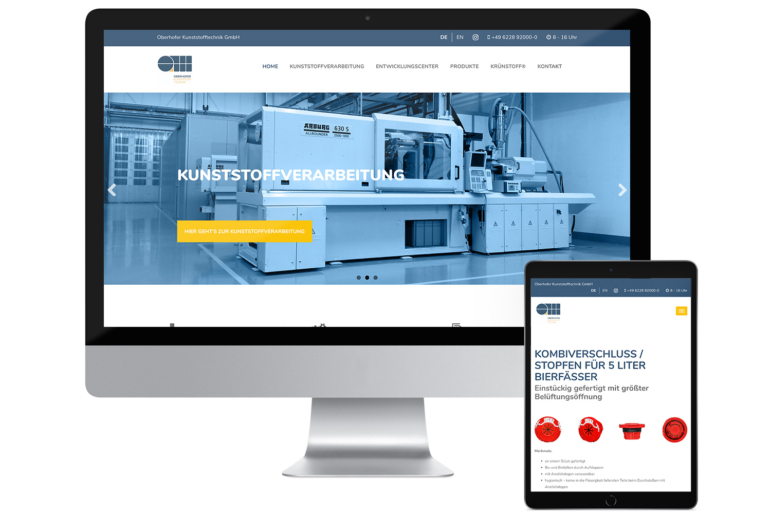 Projekt Website Oberhofer Kunststofftechnik